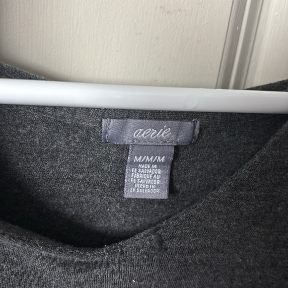 Aerie Hooded Flowy Long sleeve Grey Shirt | Women’s Medium - Picture 4 of 4